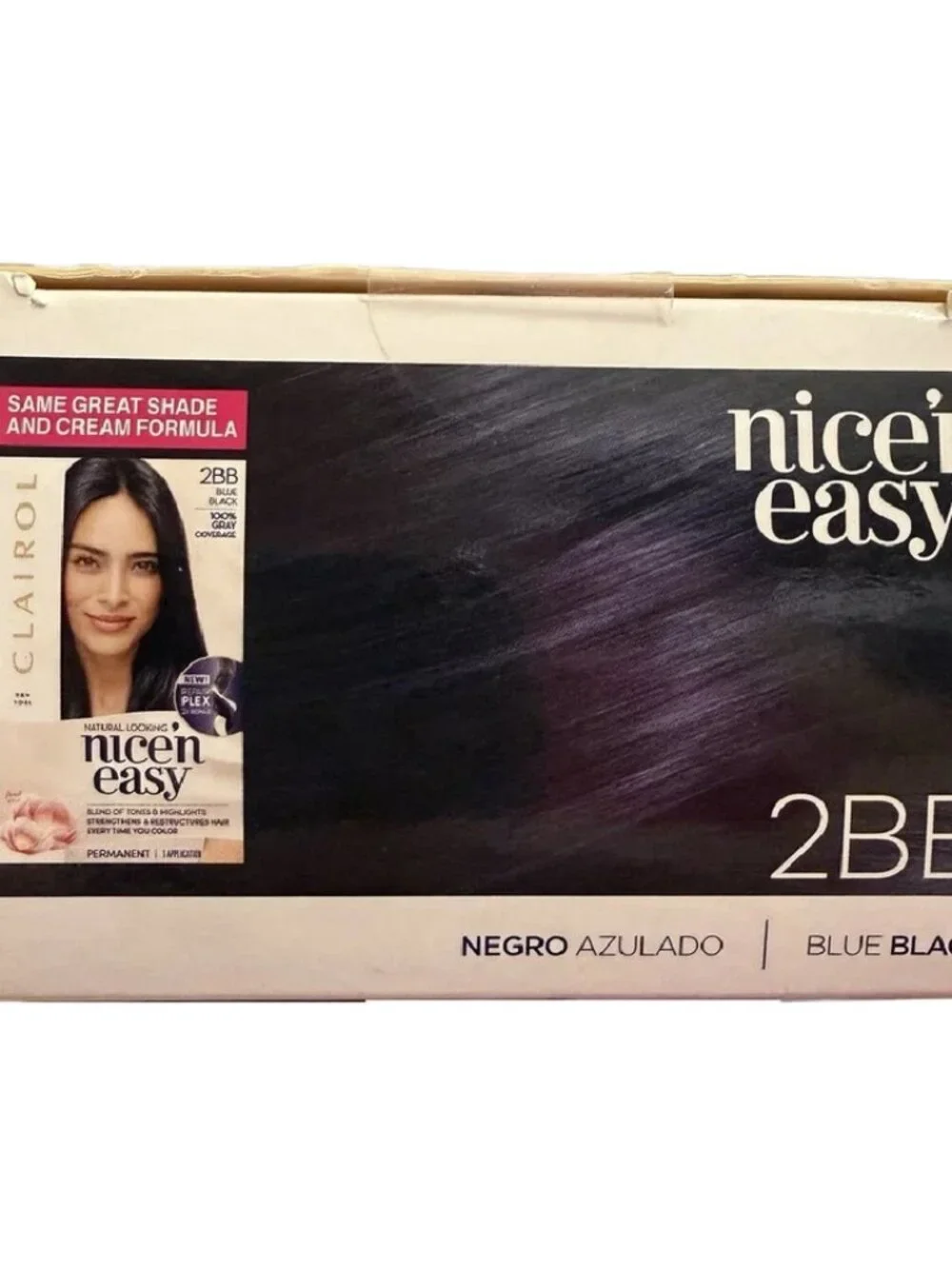 2pc Clairol Nice 'N Easy Permanent 2BB Blue Black Hair Color New Sealed Boxes